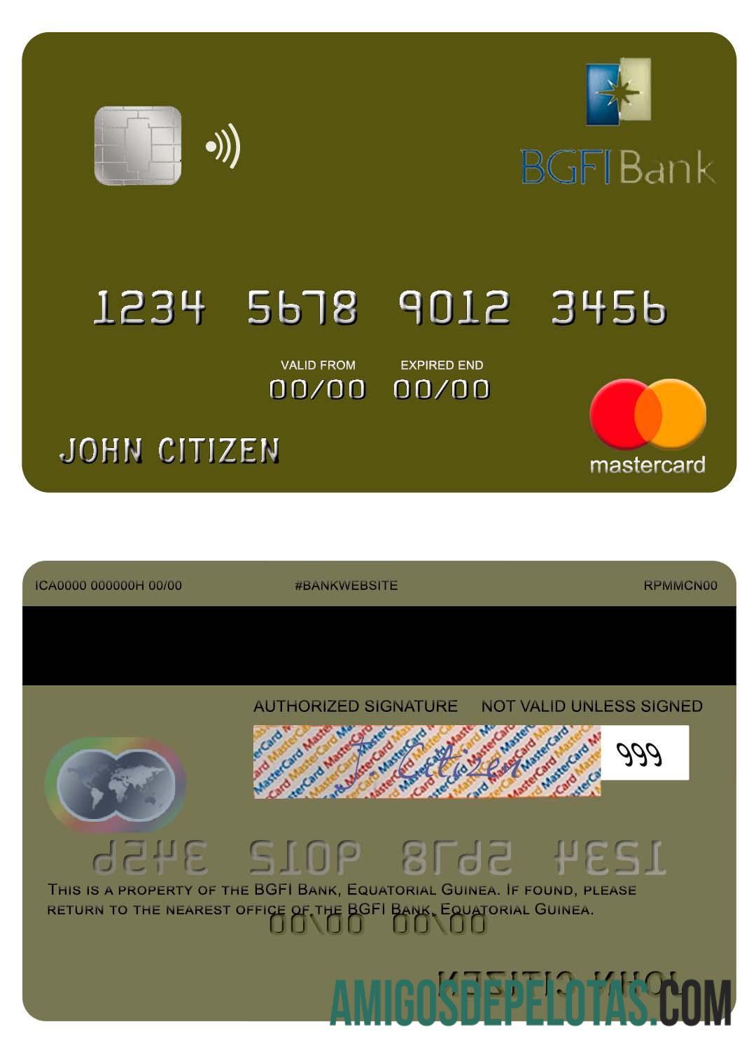Guiné Equatorial BGFI Bank Mastercard exemplo